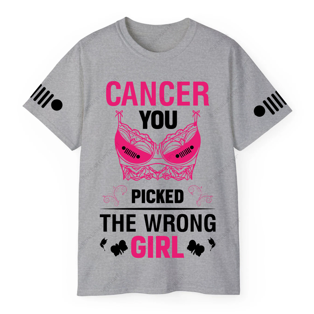 Breast Cancer Awareness Cancer You Picked The Wrong Girl Jp T-shirt