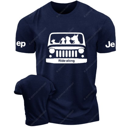 Four Dogs Ride Along Jp T-Shirt