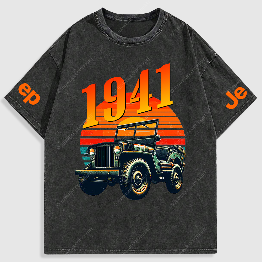 Jp Sunset 4X4 Cars Washed T-Shirt