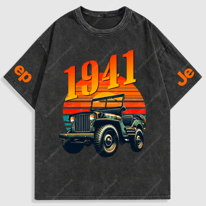 Jp Sunset 4X4 Cars Washed T-Shirt