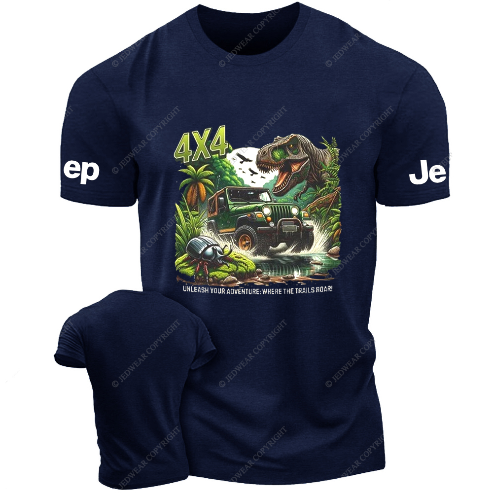 Dinosaur 4x4 Unleash Your Adventure Where The Trails Roar Jp T-Shirt
