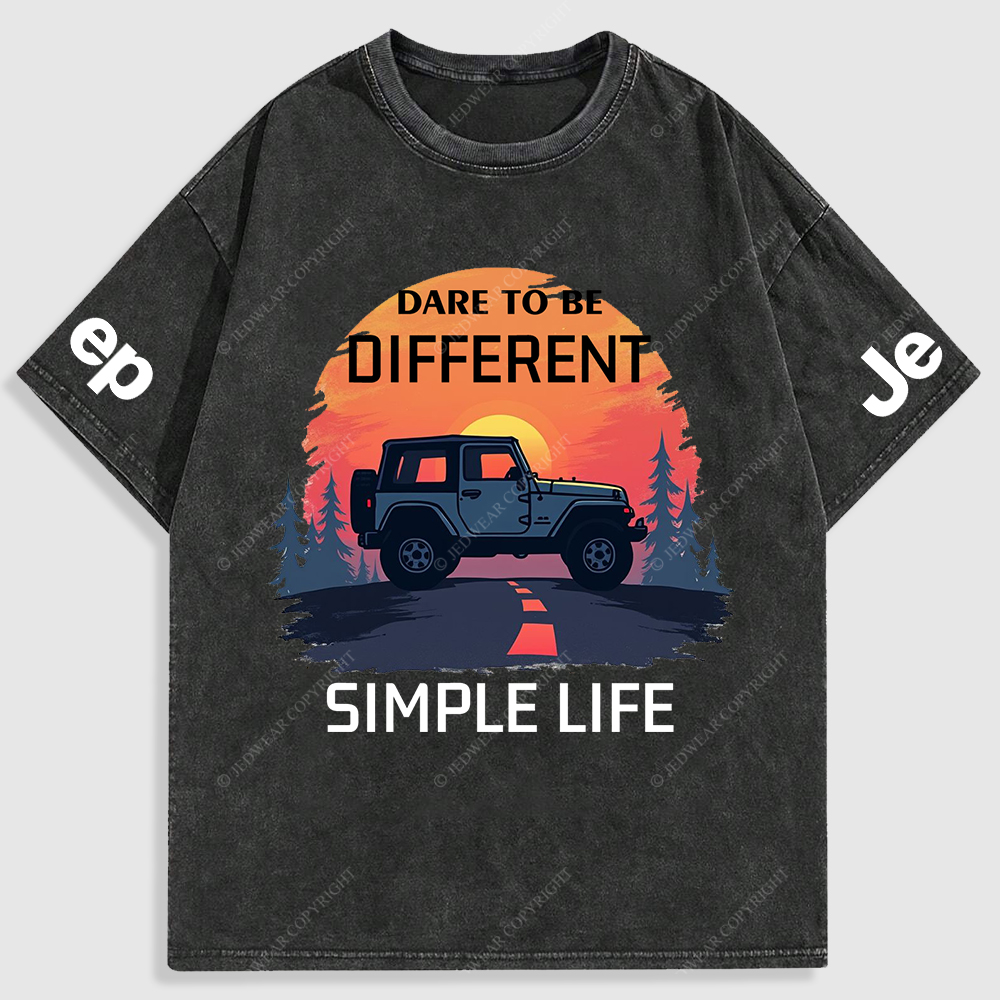 Dare To Be Different Simple Life Washed T-Shirt
