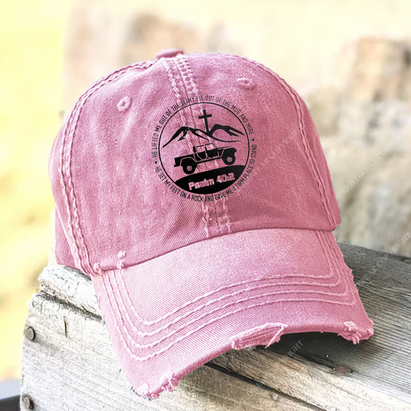 Religion The Lifted Me Out Of The Slimy Pit Psalm 40:2 Jp Baseball Cap
