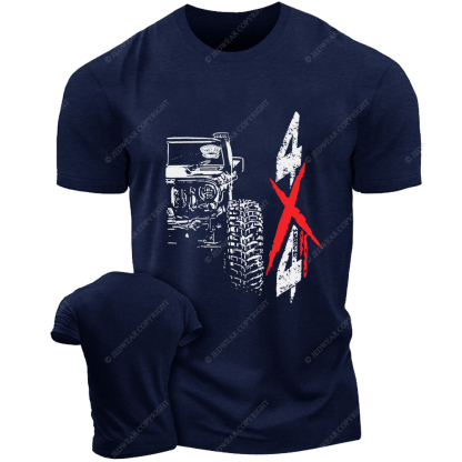 4x4 Off-Road Black And White Hand-Painted Jp T-Shirt