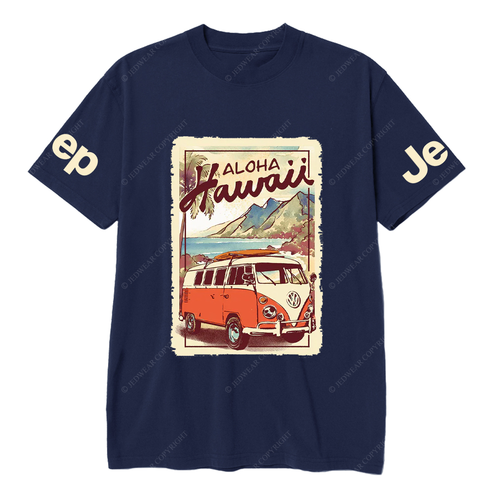 Hawaii Aloho  Mountains Water Palm Trees JP T-Shirt