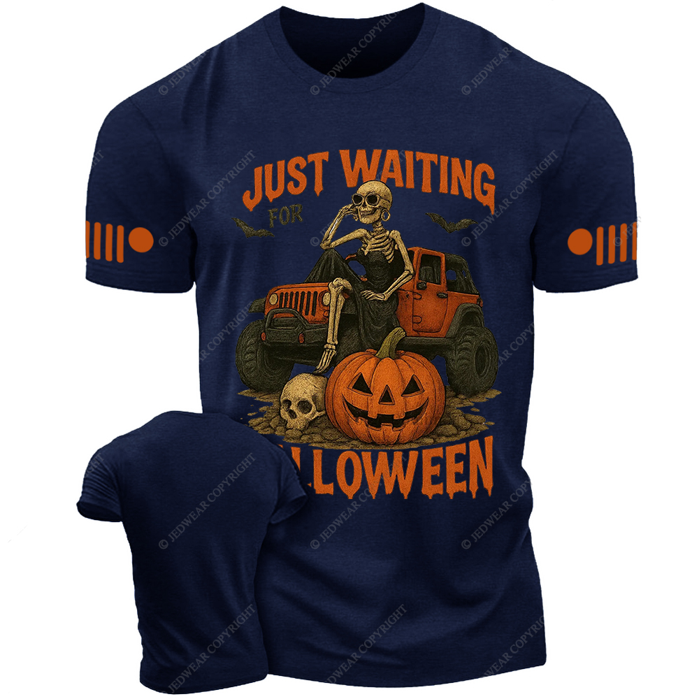 Halloween Skeleton Funny Spooky Skeleton Just Waiting for Halloween Jp T-Shirt