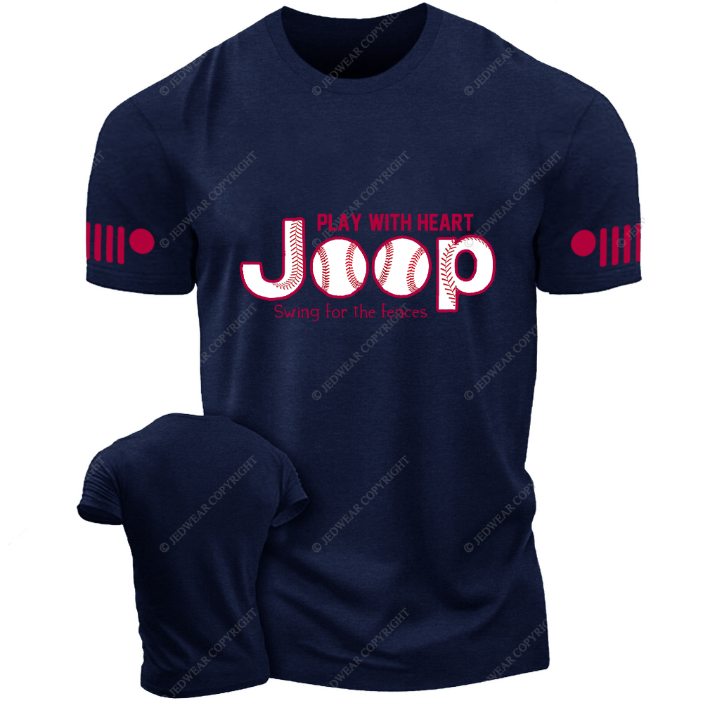 Swing For The Fences Play With Heart Baseball Team Jp T-Shirt