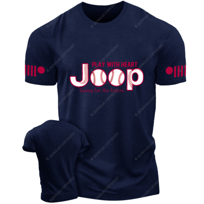 Swing For The Fences Play With Heart Baseball Team Jp T-Shirt