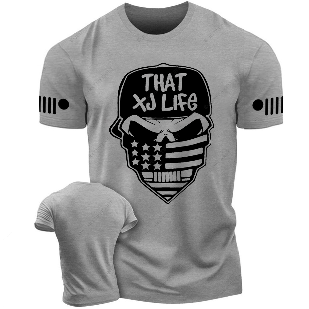 That XJ Life Skull USA Flag Jp T-Shirt