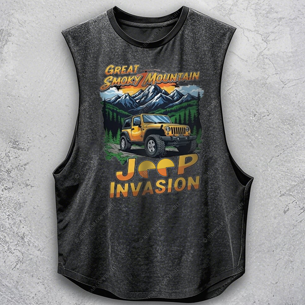 Great Smoky Mountain  Invasion Sun Tree Vintage Style Jp - Men Tank