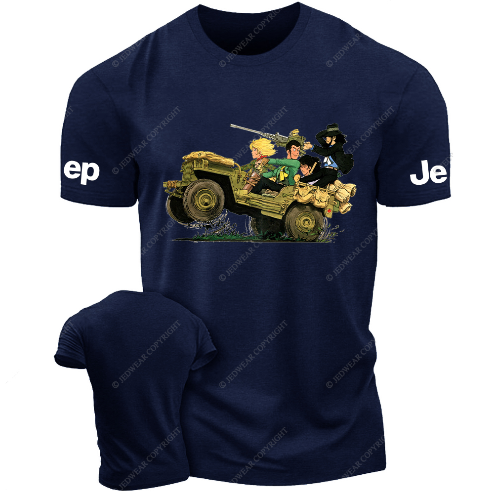 Funny Cartoon A Group Of Friends Traveling Jp T-Shirt
