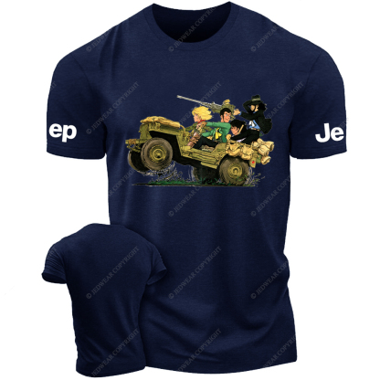 Funny Cartoon A Group Of Friends Traveling Jp T-Shirt