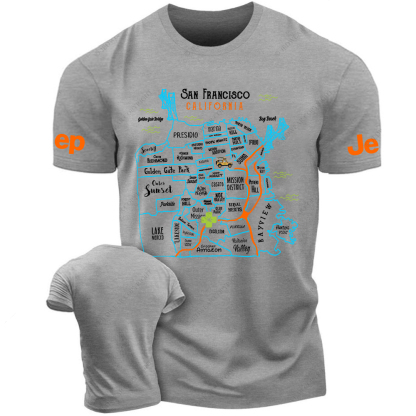 Vibrant Map Of SAN FRANCISCO CALIFORNIA Jp T-Shirt