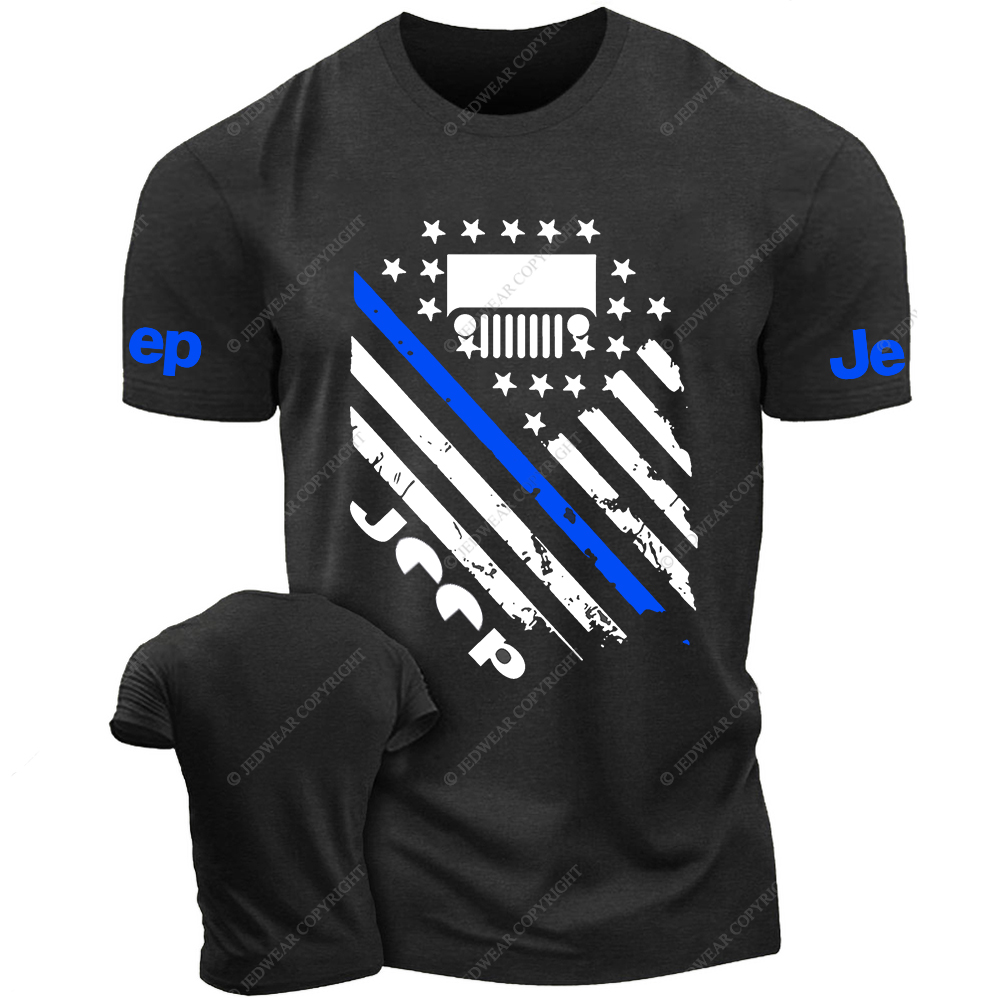 American Flag Star The Blue Line Police Jp T-Shirt