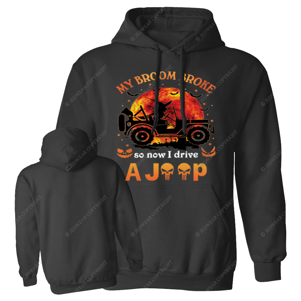 Halloween Pumpkin Bat My Broom Broke So Now I Drive A Car Jp Oversized Hoodie