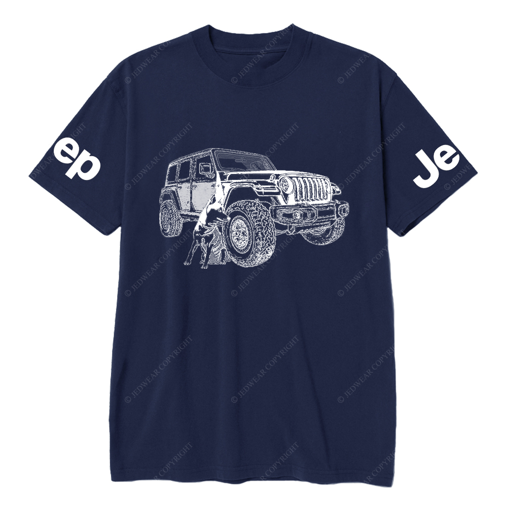 The Puppy Sits Next To The Off-Road JP T-Shirt