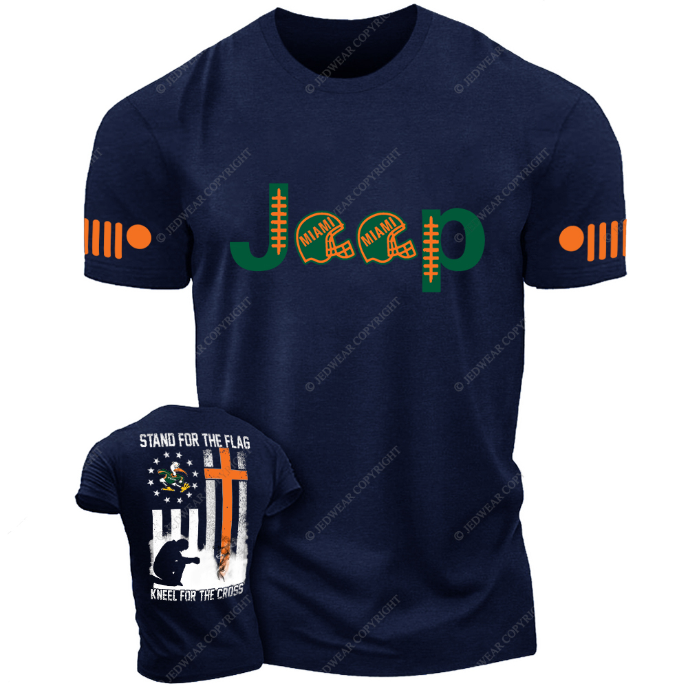 Miami Stand For The Flag Kneel For The Cross Gator Nation Religion Jp T-Shirt