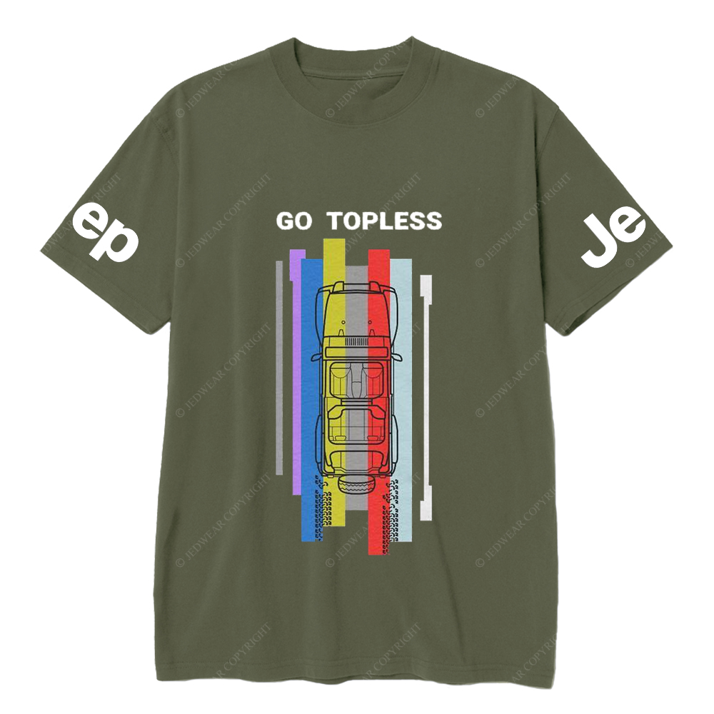 Go Topless Top View Of Car Tire Tracks JP T-Shirt