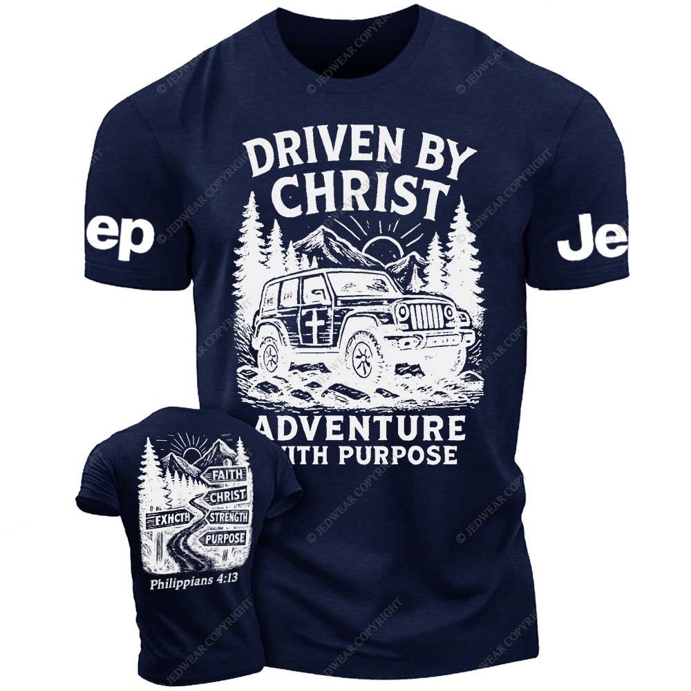 Religion Christ Adventure With Purpose And A Mountain Road With Signs Jp T-Shirt