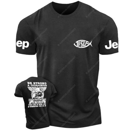 Religion Jesus Be Strong Courageous For The Lord Jp T-Shirt