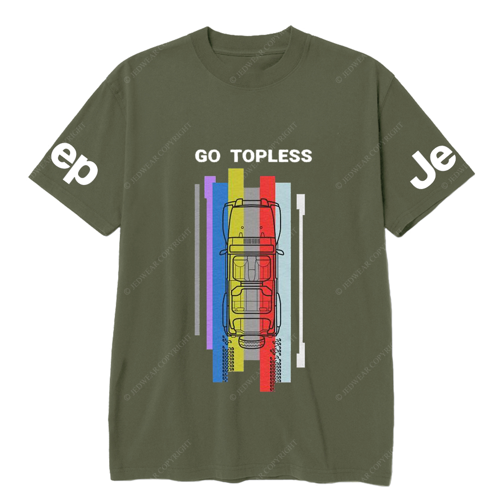 Go Topless Top View Of Car Tire Tracks JP T-Shirt