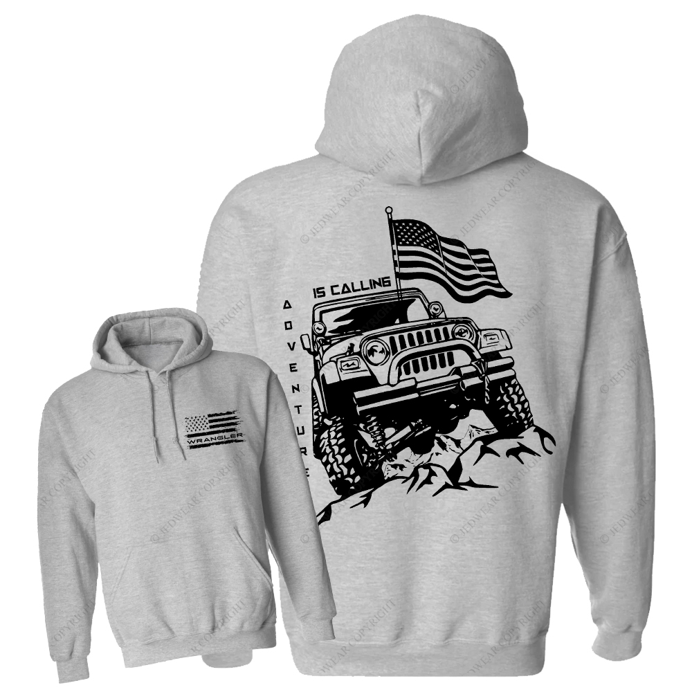 Adventure Is Calling Wrangler Offroad 4x4 Jp Casual Hoodie