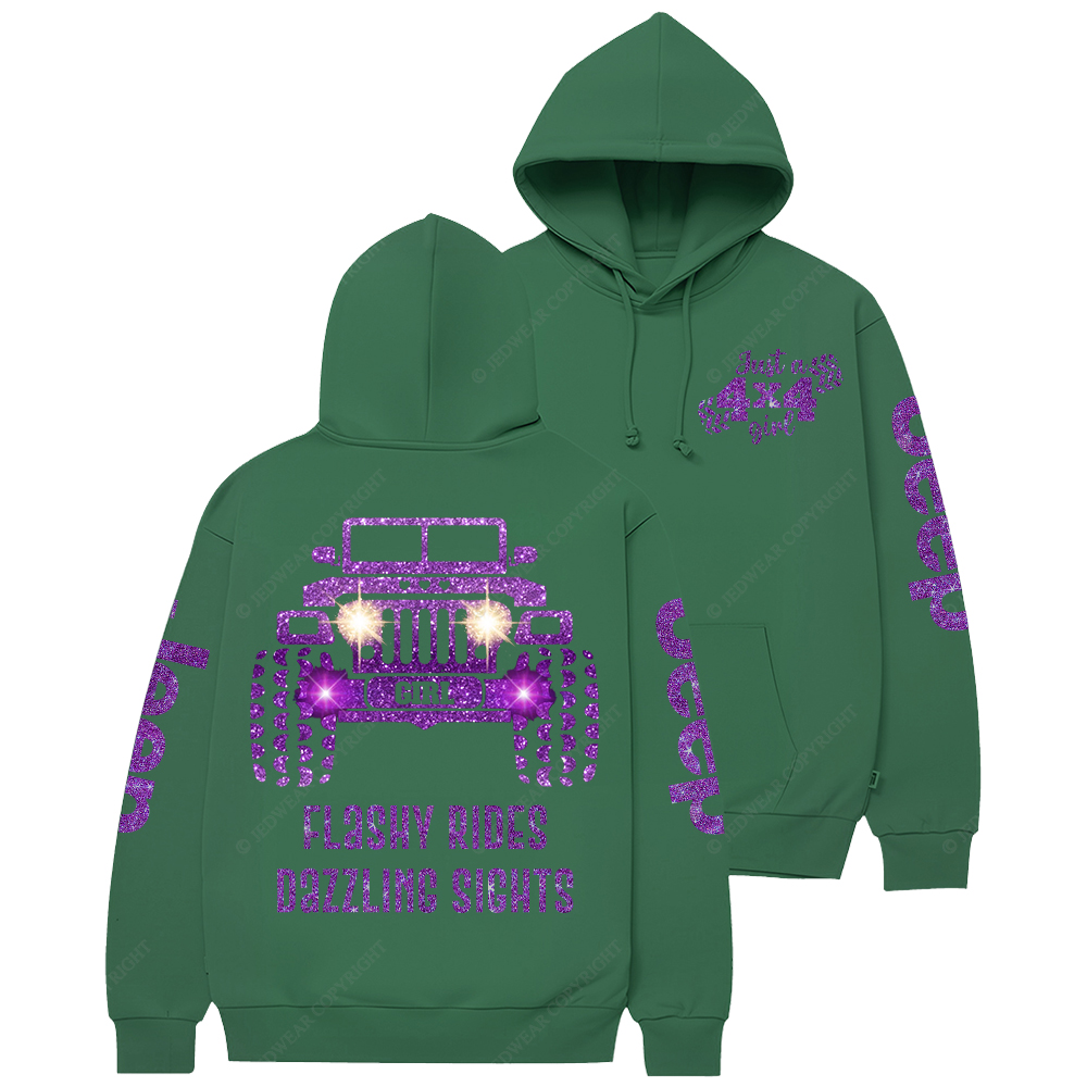 Purple Bling Car Flashy Rides Dazzling Sights Jp Casual Hoodie