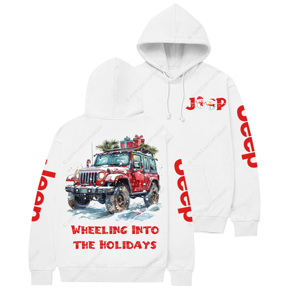 Christmas Wheeling Into The Holidays Jp Casual Hoodie