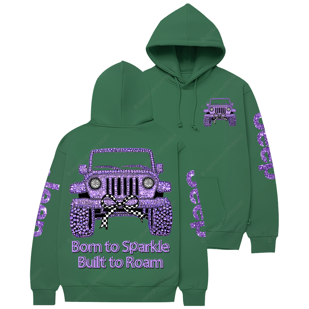 Girl Purple Car Bling Bling Jp Casual Hoodie