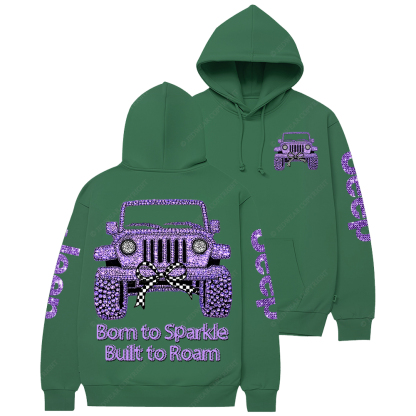 Girl Purple Car Bling Bling Jp Casual Hoodie