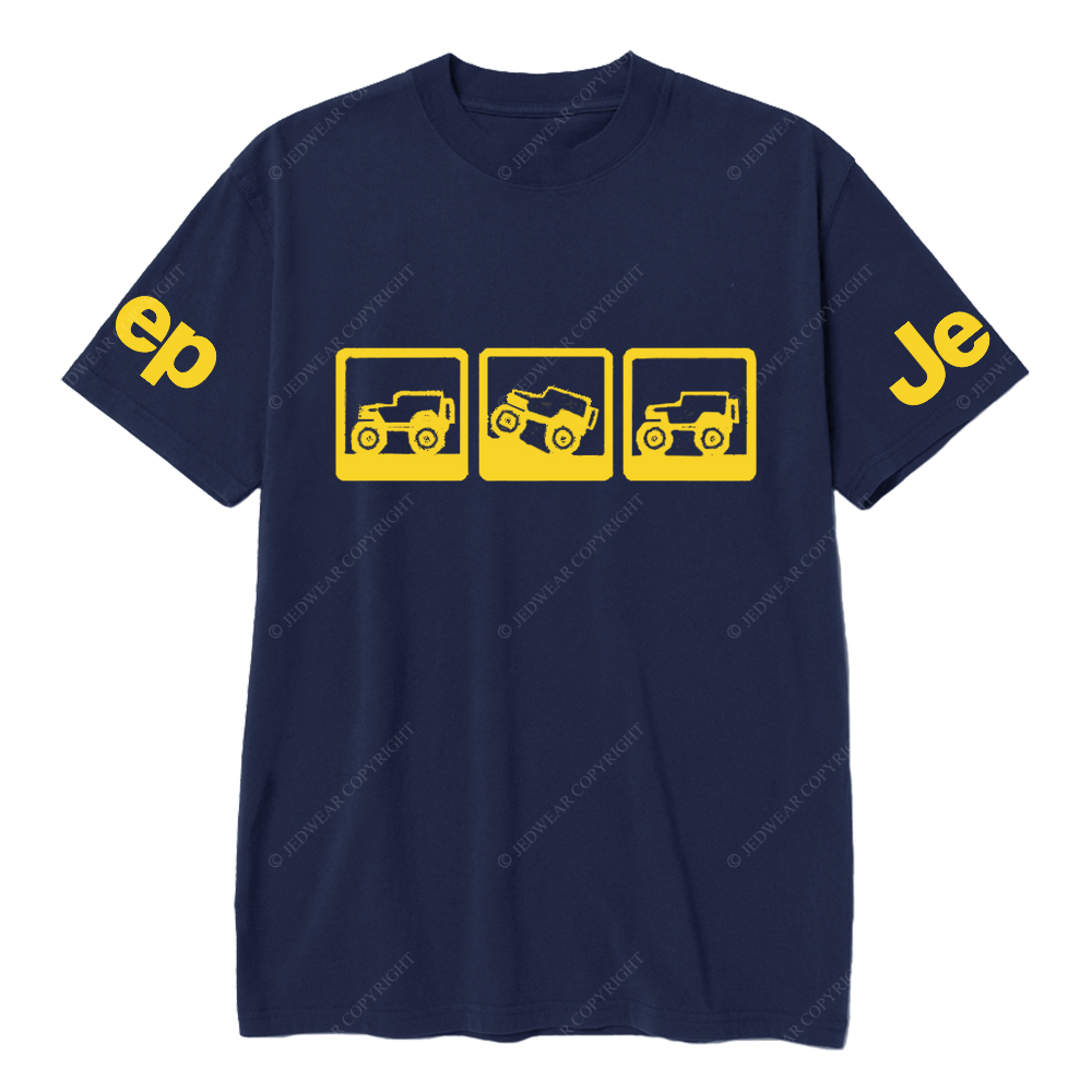 The Car Is Driving On Three Different Road Conditions JP T-Shirt