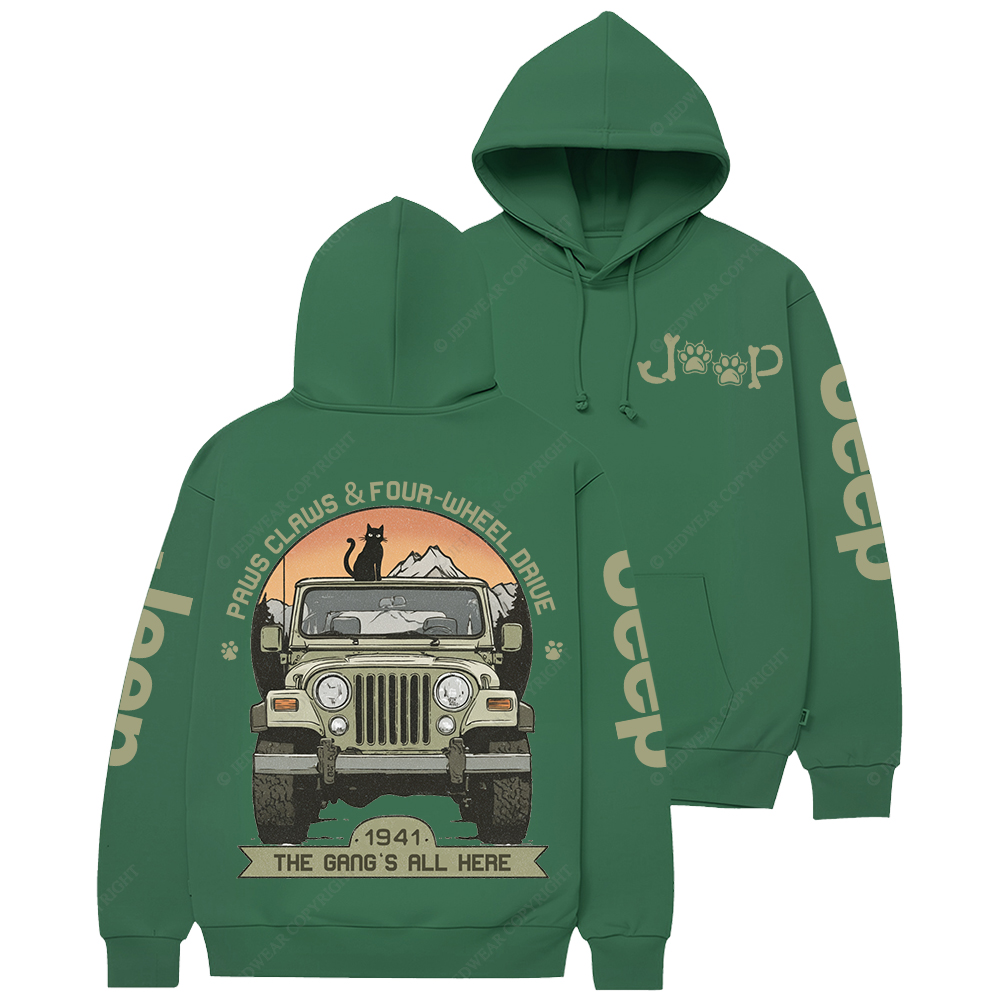 Paws Claws Four-Wheel Drive The  Gang‘s  All  Here Jp Casual Hoodie