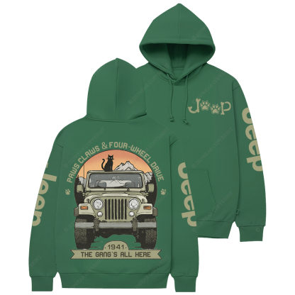 Paws Claws Four-Wheel Drive The  Gang‘s  All  Here Jp Casual Hoodie