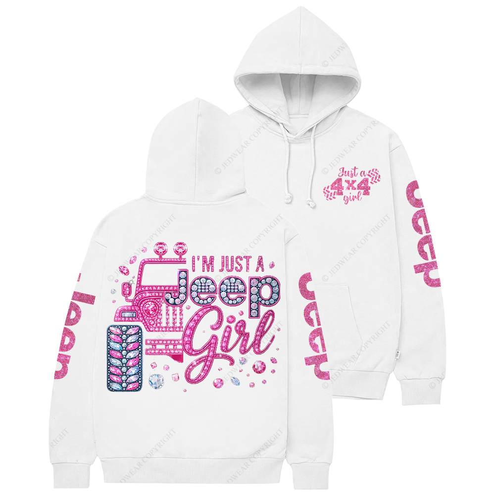 Rhinestone Pink Bling Car Jp Casual Hoodie