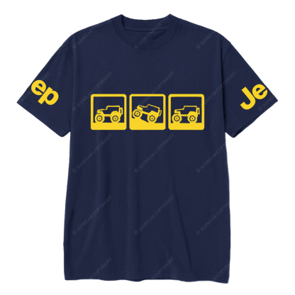 The Car Is Driving On Three Different Road Conditions JP T-Shirt