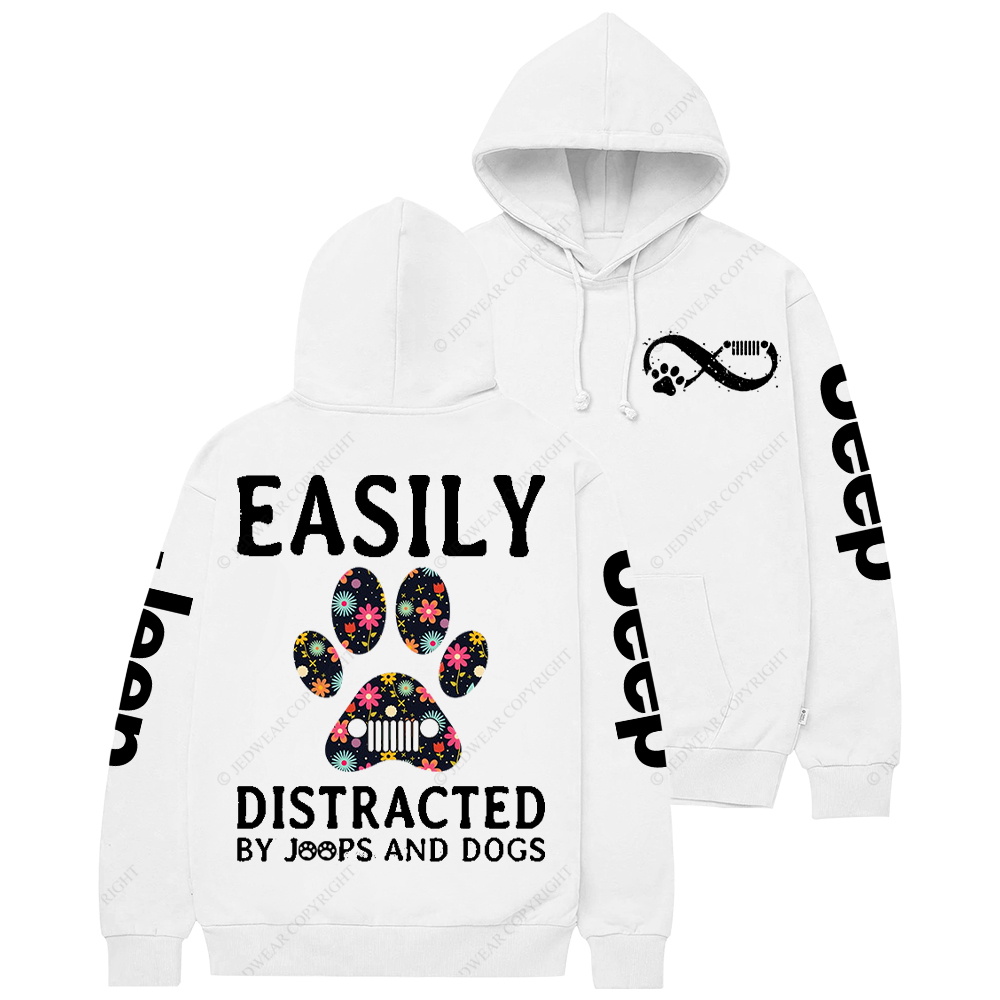 Easily Distracted By Cars And Dogs Jp Casual Hoodie