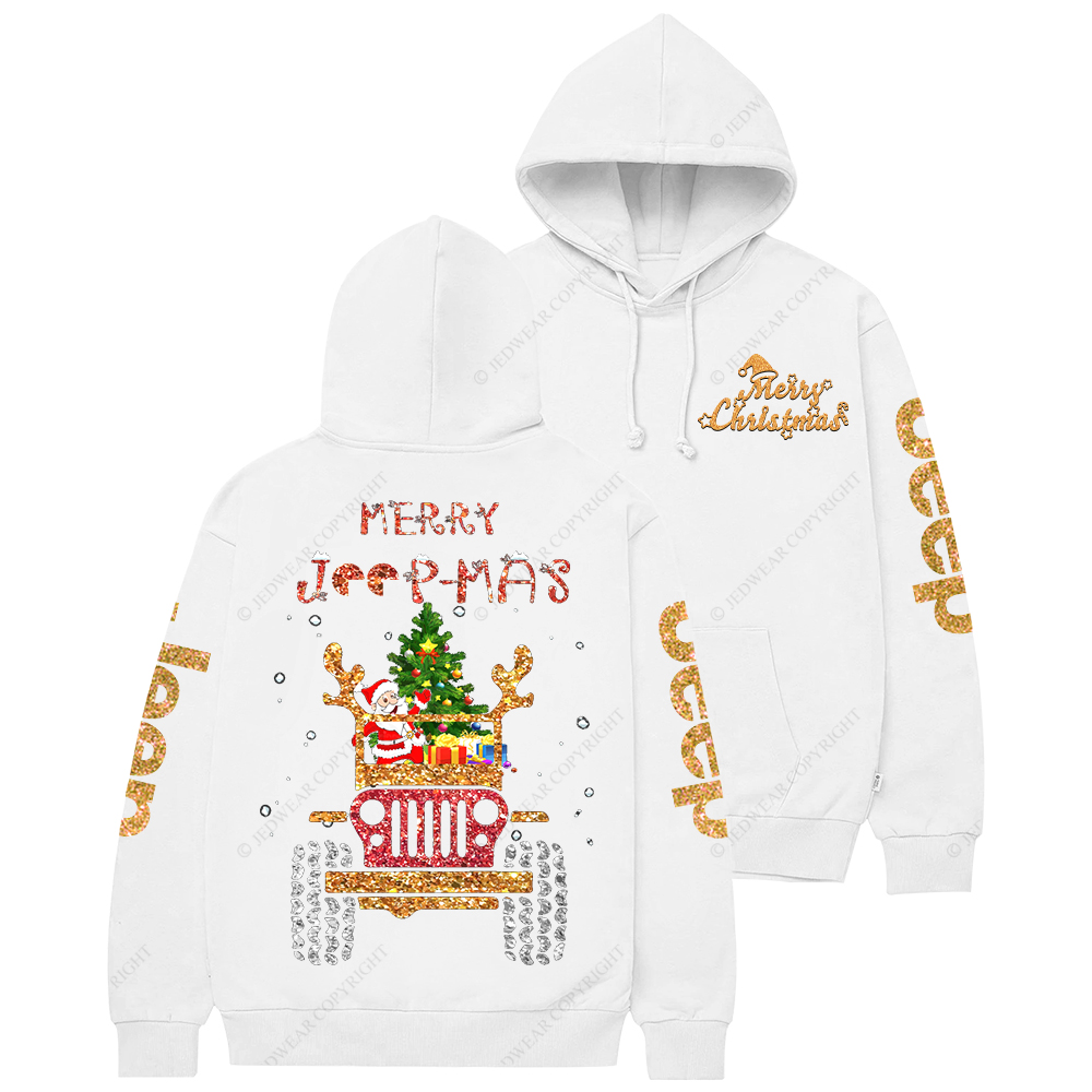 Christmas Santa Claus Driving A Red Car Jp Casual Hoodie