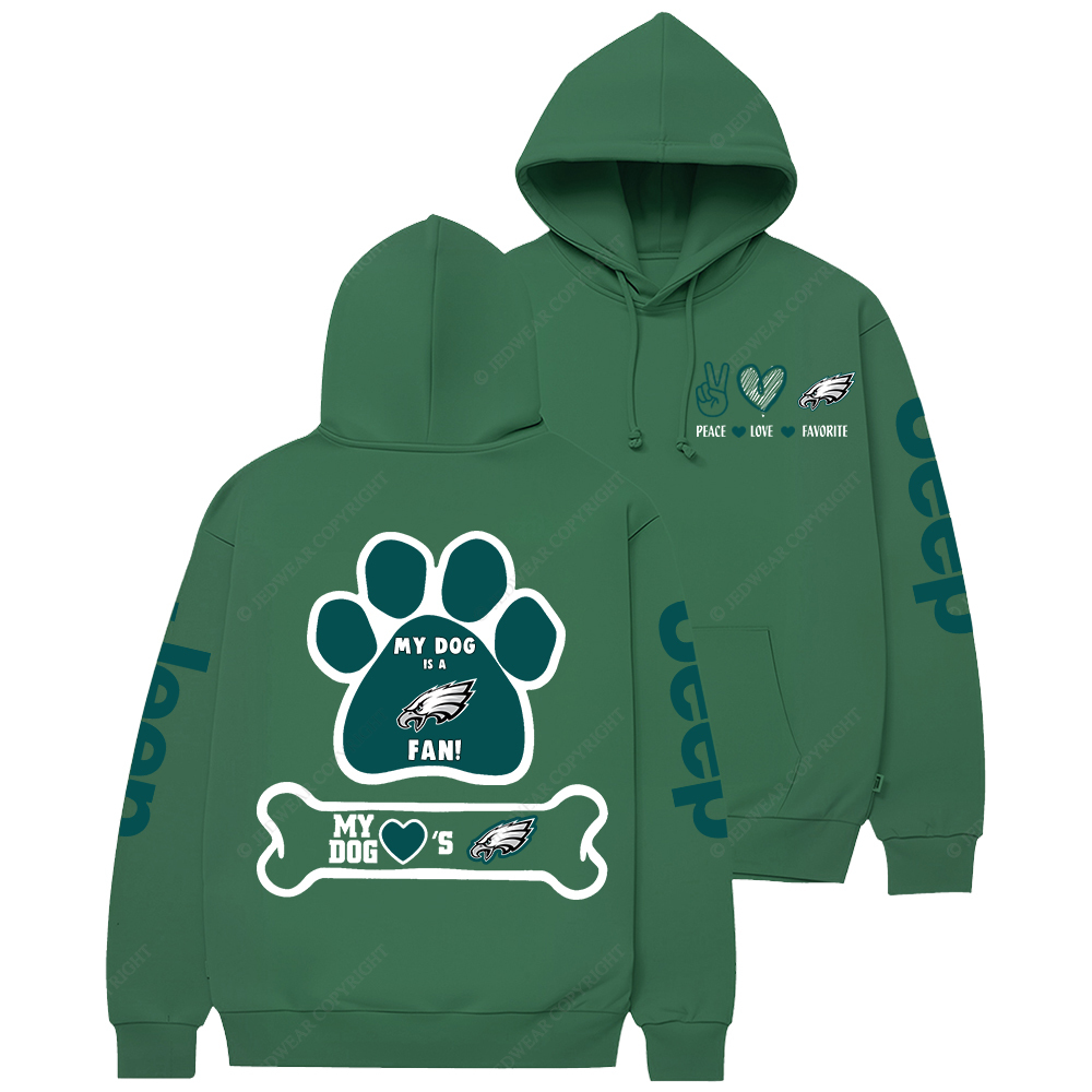Philadelphia Eagles Football Paw Print Jp Casual Hoodie