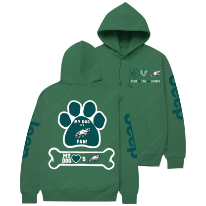 Philadelphia Eagles Football Paw Print Jp Casual Hoodie
