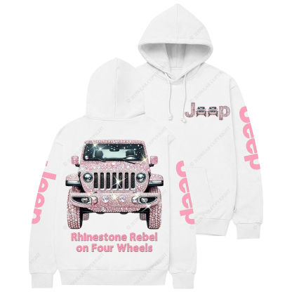 Pink Bling Sparkle Rhinestone Car Glam Girl Jp Casual Hoodie