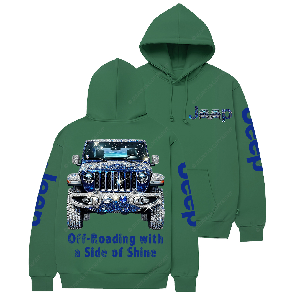 Blue Bling Sparkle Rhinestone Car Glam Girl Jp Casual Hoodie