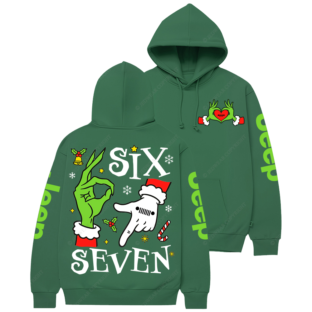 Six Seven Christmas Slang Xmas Meme Funny Number Jp Casual Hoodie