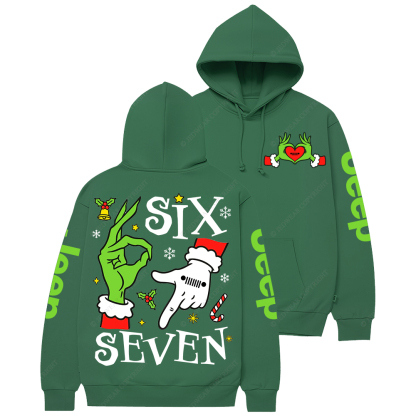 Six Seven Christmas Slang Xmas Meme Funny Number Jp Casual Hoodie