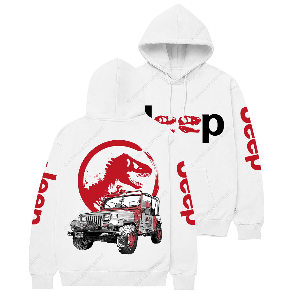 Dinosaur On The Back Of An Off-Road Vehicle Jp Casual Hoodie