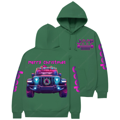 Colorful Merry Christmas Car Jp Casual Hoodie