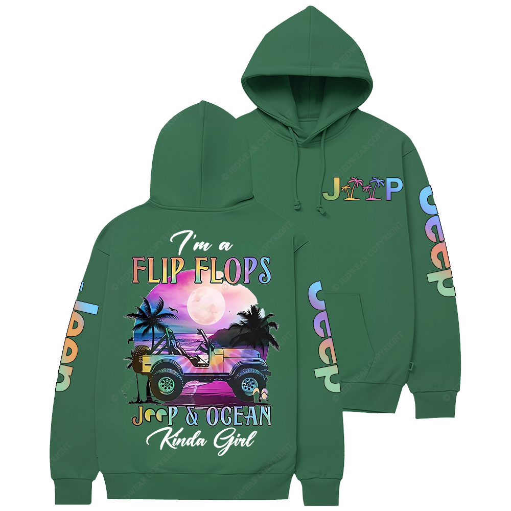 I'm A Flip Flops Car Ocean Kinga Girl Jp Casual Hoodie