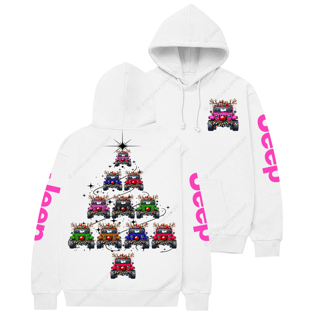 Colorful Lights Merry Christmas Tree Jp Casual Hoodie