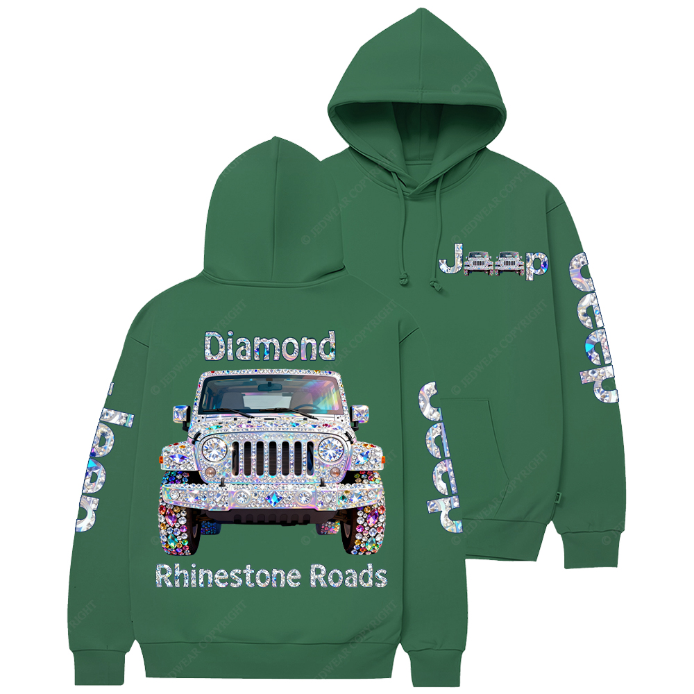 Bling Rhinestone Roads Diamond Jp Casual Hoodie