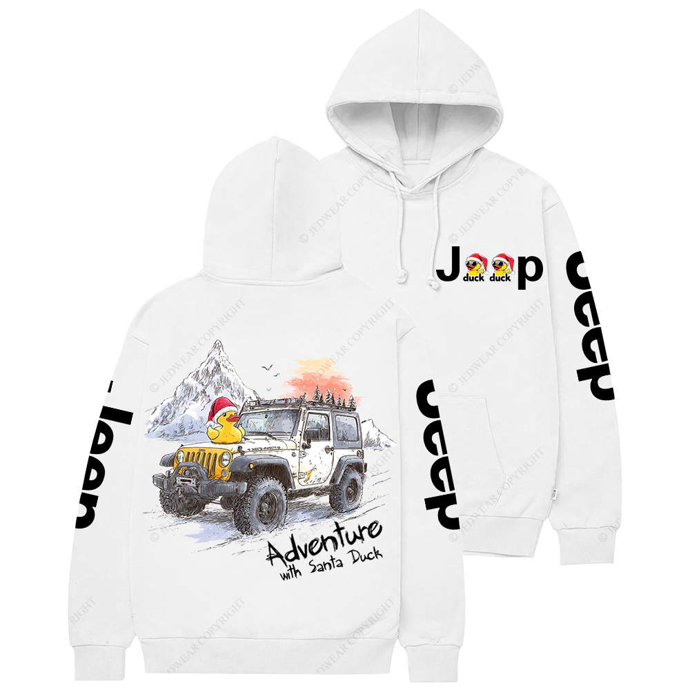 Adventure With Santa Duck Jp Casual Hoodie
