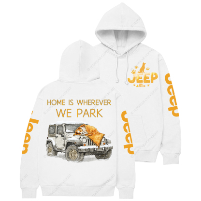 Home Is Wherever We Park Dog Jp Casual Hoodie